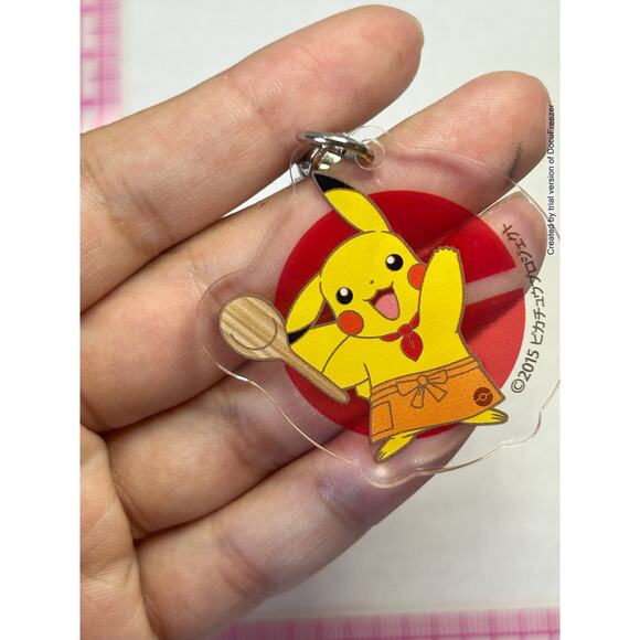 Pokemon Pikachu Acrylic Charm Keychain Apron wood Spoon - Picture 3 of 3